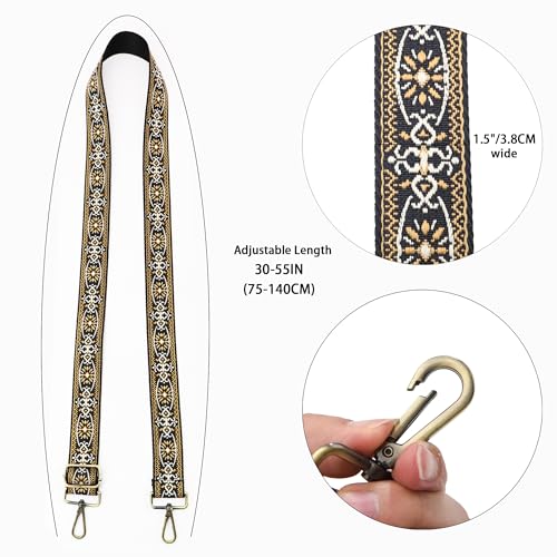 LEMEDE Purse Strap Replacement Crossbody Wide Shoulder Strap Adjustable Canvas Straps Handbag Strap Replacement Belts3