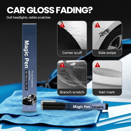 Image of Magic Car Scratch Remover Pen, 2026 New Car Paint Repair Pen Automotive Scratch Pen for Drivers, Weatherproof Touch Up Paint Pen for Garage Roadside (3)