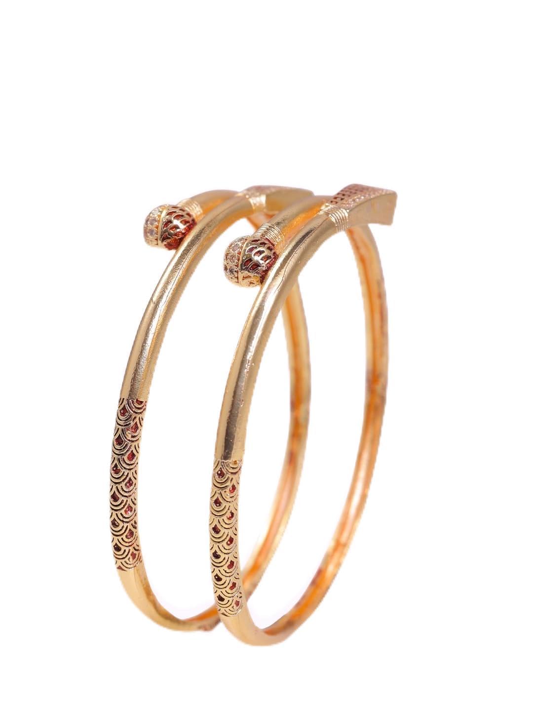 Buy Zeraki Jewels Women's Traditional Gold Plated Jahnavi Bangle