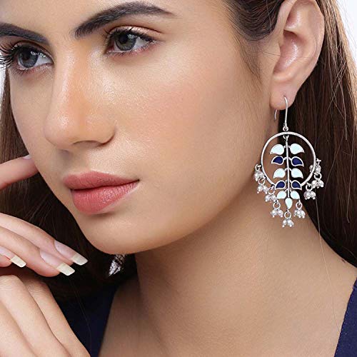 Brass Hoop Style Dangler Earrings with Beads