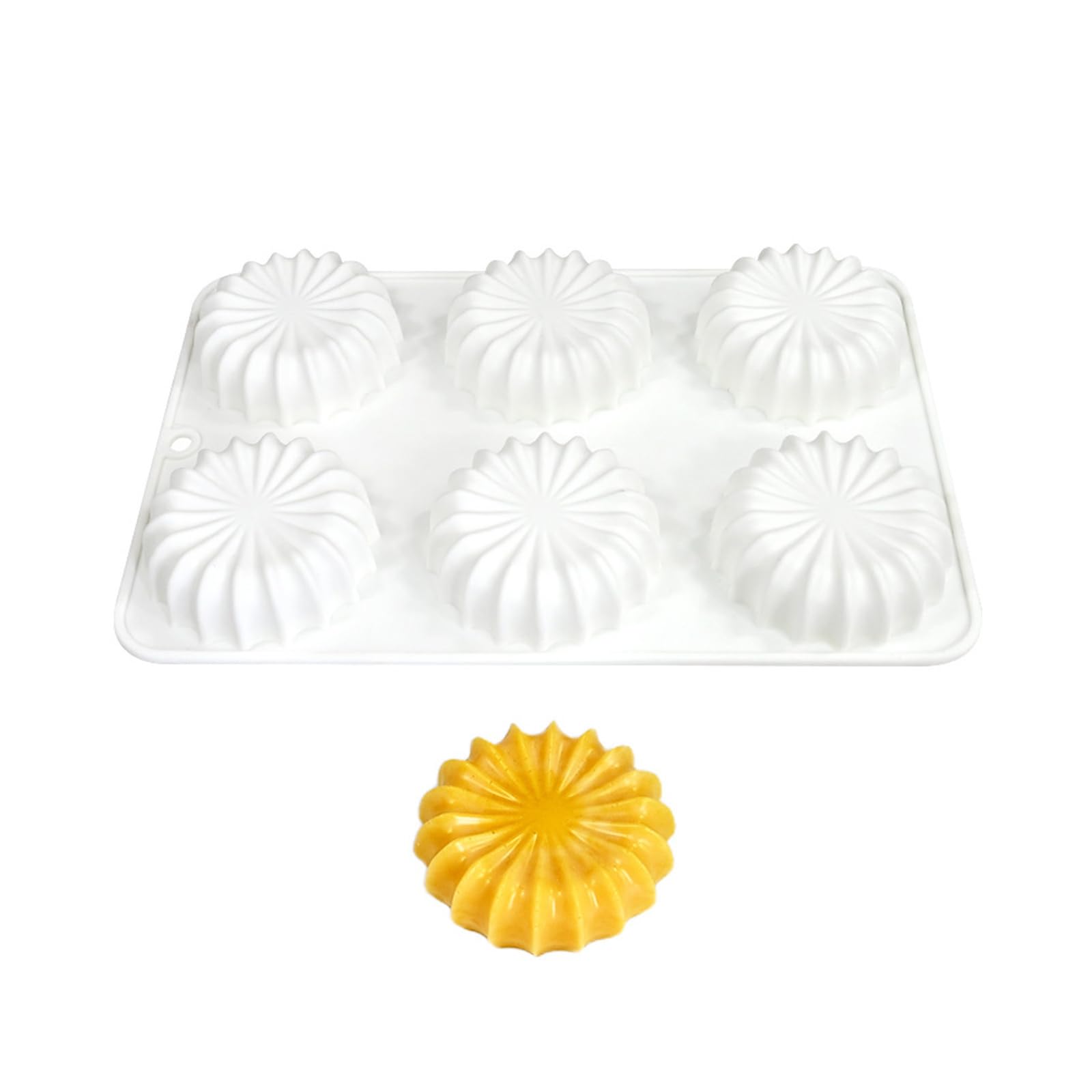 TQUXNGA Multi Purpose Silicone Molds for Baking Enthusiasts 6 Spirals Flowers for Chocolate Candy Elastomer Molds
