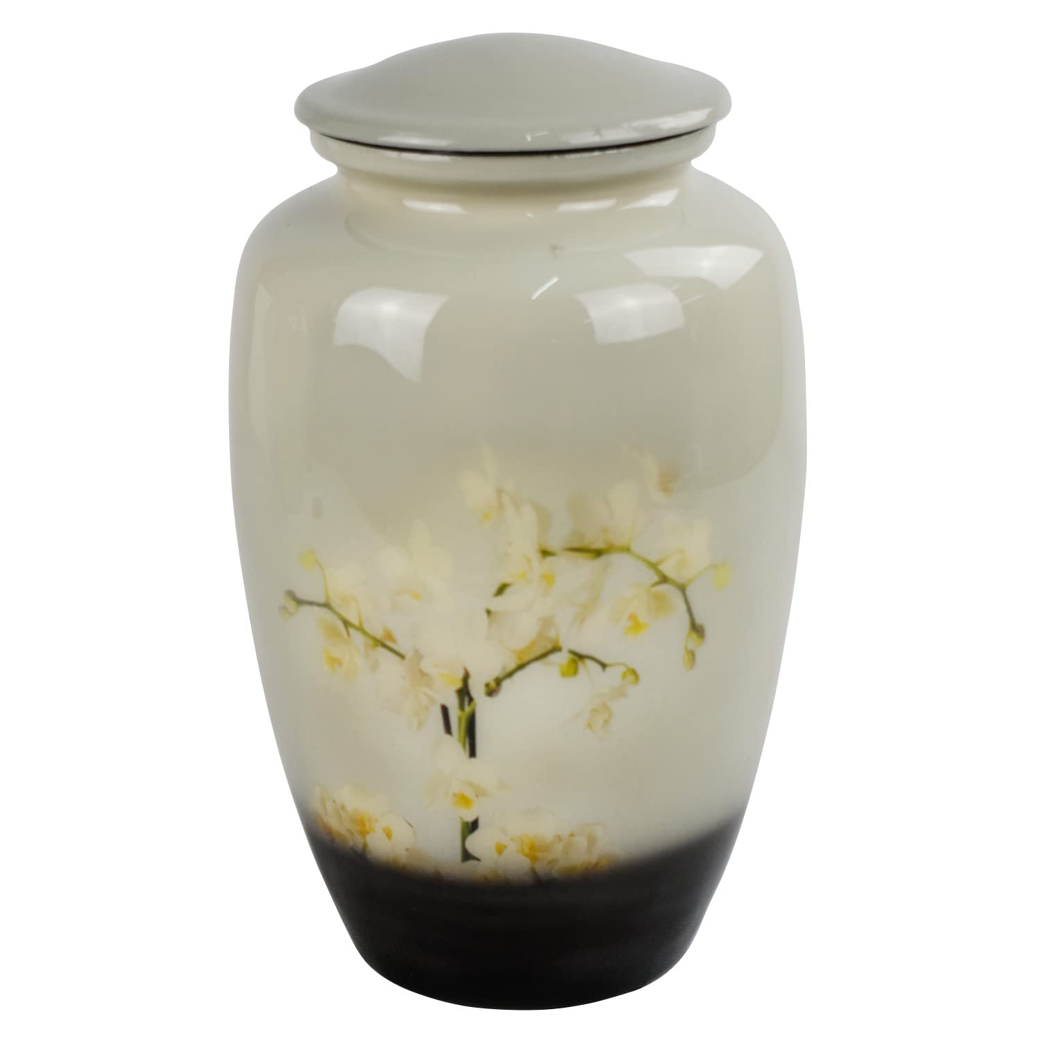 Sterling Ventures Large Cremation Memorial Urn for Adult Human Ashes Screw Lid Design (Peaceful Orchid)