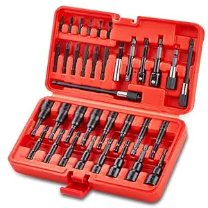 Magnetic Hex Nut Driver Bit Set SAE & Metric,AKM SAE & Metric 16-Piece Set For Impact Drill Bit Driver Hex Socket Ratchet With 1/4