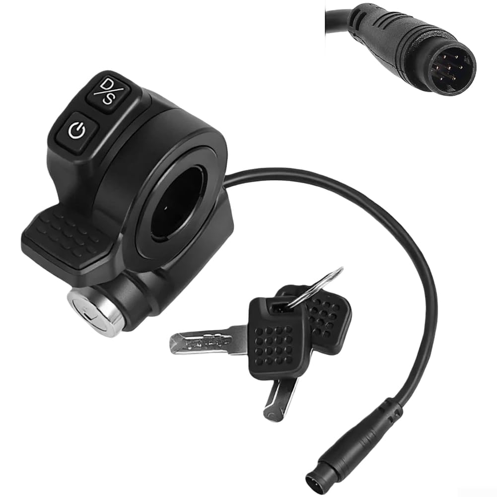 Electric Scooter Ignition Lock 7-Pin Key Switch for Kukirin for G2 Master - Wear Resistant Starter Replacement Part 5x3.1x8.6cm