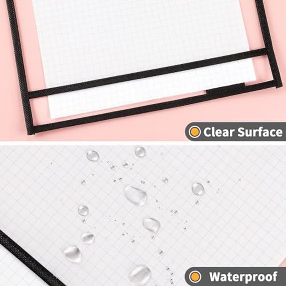50 soportes para billetes de trabajo, 25,4 x 35,6 cm, de plástico, reutilizables, para papel, transparentes, para tiendas