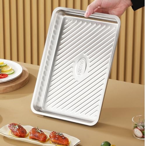 304 tätad bricka i rostfritt stål, brickor med förseglat lock för livsmedelsförvaring, frysning, köksförvaringsbehållare (L)