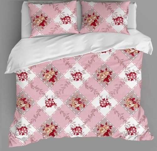 Image of NewUnique Double Bedsheet with Two Pillow Cover King Size Floral Round Print