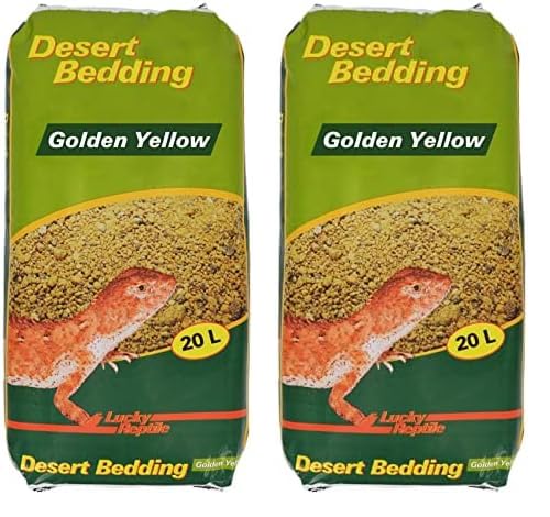 Lucky Reptile Desert Bedding Golden Yellow 20 l, Bodengrund für Wüstenterrarien, grabfähig (Packung mit 2)