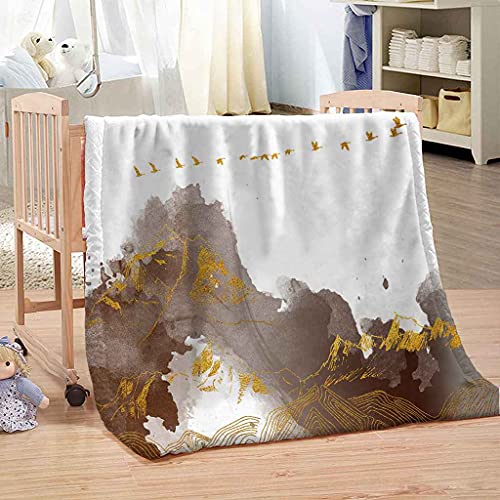 Couverture flanelle oiseau doré 150x200cm plaid microfibre - 4