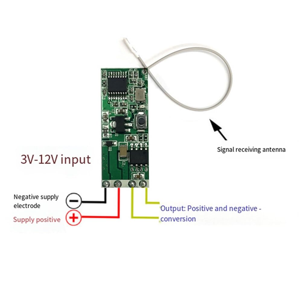 Kit de Télécommande de Moteur DC 12V avec Module Relais sans 433MHz et Émetteur pour Contrôler la Direction et L'Arrêt du Moteur