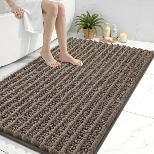 Image of Arotive Luxury Large Bathroom Rugs 40x32, Extra Soft Thick Absorbent Shaggy Chenille Bath Rugs, Machine Wash Dry, Bath Mats for Bathroom Floor, Tub and Shower, Home Decor Accessories, Camel