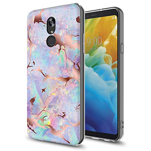 GORGCASE for LG Stylo 5 Phone case, LG Stylo 5X / STYLO 5V / STYLO 5+ Plus, Slim Anti-Scratch Thin Armor Hard TPU Shock-Proof Cute Sparkle Bling Girls Women Teen Protective Cover Marble Purple