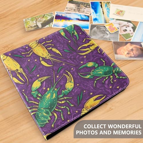 Álbum de Fotos Scrapbook DIY con Adhesivo 3 Anillos Tema Mardi Gras, Diseño de Camarón, 40 Páginas 8x10 para Recuerdos miniatura 5