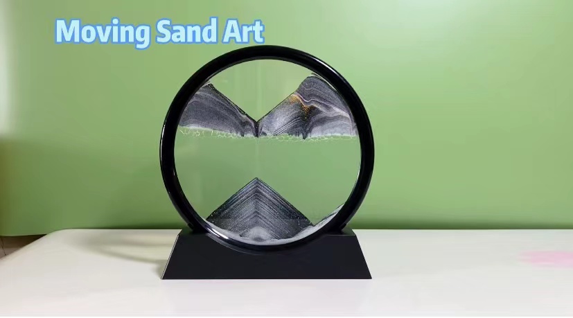 Immagine Di Sabbia In Movimento, Flow Pittura Di Vetro Rotonda A
