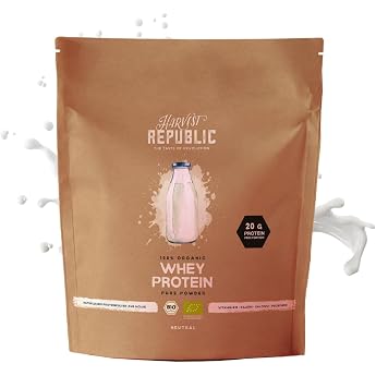 HARVEST REPUBLIC Organic Whey Protein Powder Natural 750 g Protein Protein Powder from Whey Whey Proteins for Muscle Building Up to 20 g Protein per Serving Organic Protein Powder without Additives