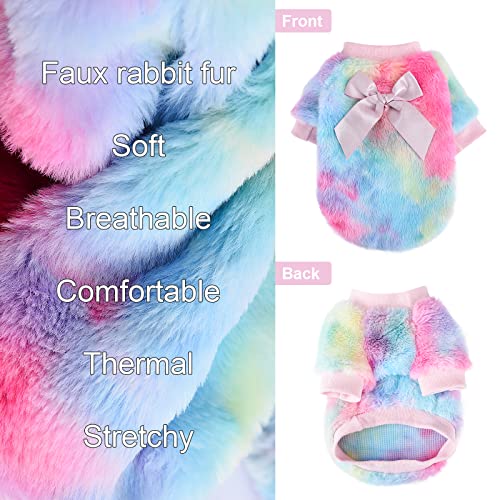 Small Dog Clothes Chihuahua Fleece Sweaters Xxs Winter Warm Puppy Sweaters Boys Girls Tiny Dog Outfits For Teacup Yorkie Puppies Dog Sweaters For Small Dogs Girl Boy (X-Small (Bust 11.02In), Tie Dye) #TOP1