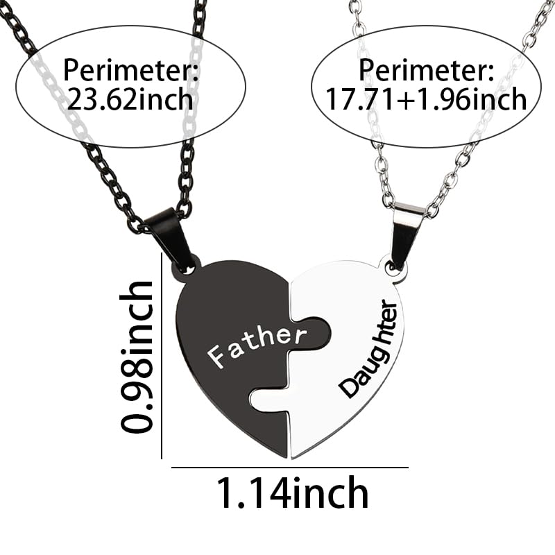 Matching Heart Necklace for Mom and Daughter Son Father Birthday Christmas Gifts for Daughter Dad Mom Gifts from Daughter Son 7