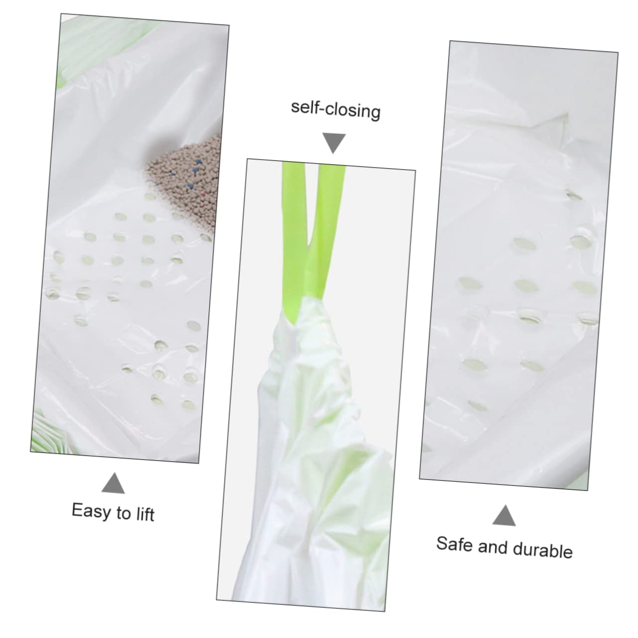 GANAZONO 7pcs Plastic Cat Litter Sifter Cat Litter Cleaner Litter Pan Liners Bags White