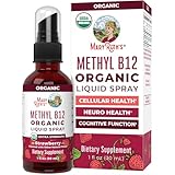 MaryRuth Organics Vitamin B12 Liquid Spray | Vegan, Non-GMO, Gluten-Free | USDA Organic Supplement | Energy & Nervous System Support | B12 Vitamins for Women & Men | 720 mcg | 1 Fl Oz