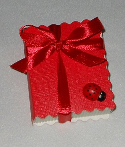 50 Bomboniere Laurea Portaconfetti Forma Orsetto - Scatoline Rosso Con Nastro, 8x10x4.2cm - Foto 7