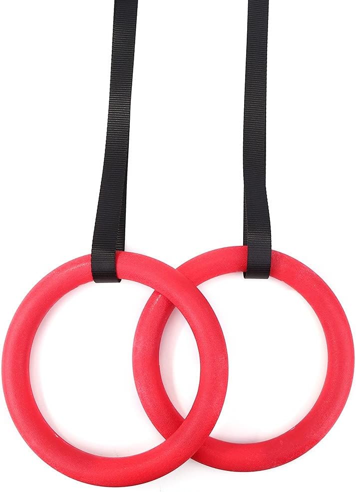 Gymnastics Rings，Pulling Rings for Physical Traini 1pair ABS Plastic Gymnastic Ring Multi-Functional Practical Convenient Exercise Workout Pull Up Muscle Training Circle