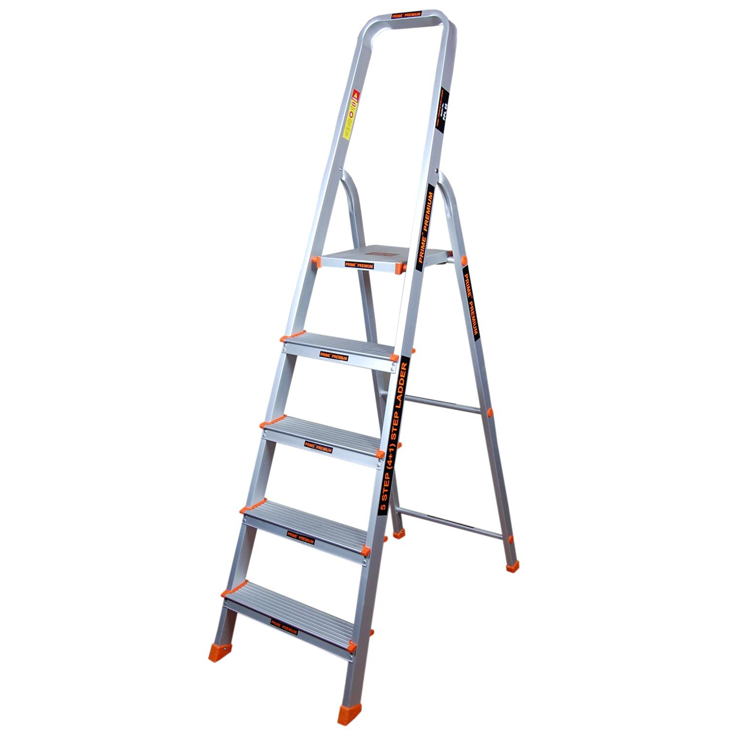Prime Premium 5Steps (4+1) Foldable Aluminium EN-131 Certified Ladder with Serrated Steps and Strong Platform, Silver (B083HYP822) Amazon Price History, Amazon Price Tracker