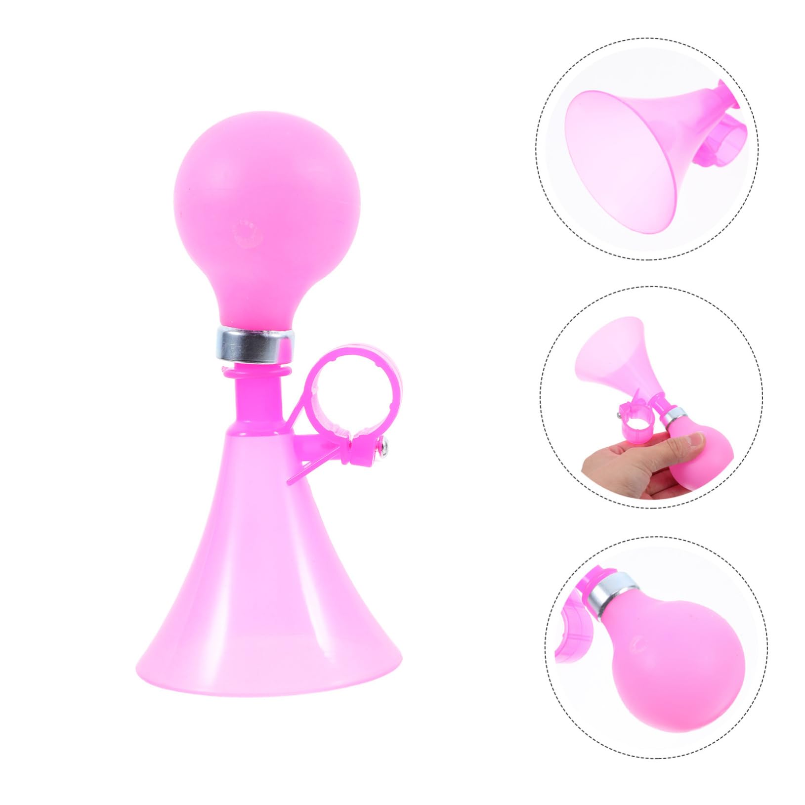 Klaxon de Vélo Rose pour Garçon et Filles, Klaxon à Air en Plastique Léger, Avertisseur Sonore de Sécurité, Accessoire Vélo Électrique et Trottinette, Signalement Plusieurs Styles
