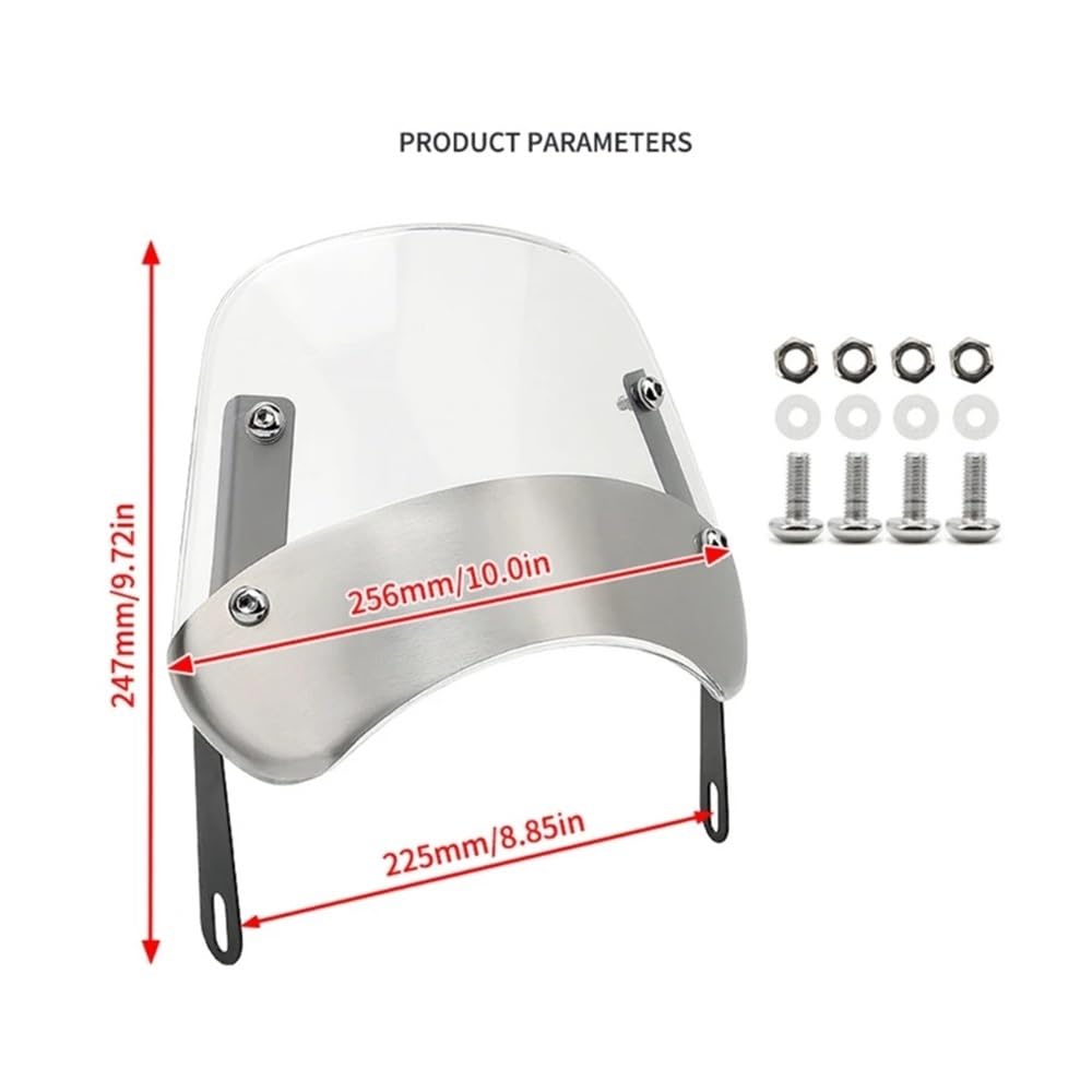 Parabrezza a doppia bolla Accessori Per Moto Parabrezza Universale Per Faro Rotondo Da 5 "-9,45" Deflettore Anteriore Per Zanzariera