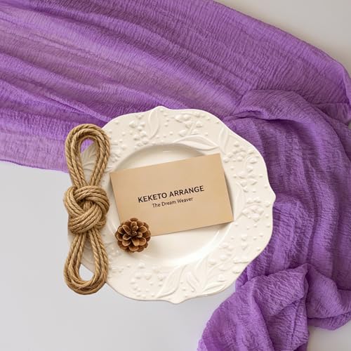Image of Lilac Cheesecloth Table Runner 120 Inches Fall Party Home Decorations