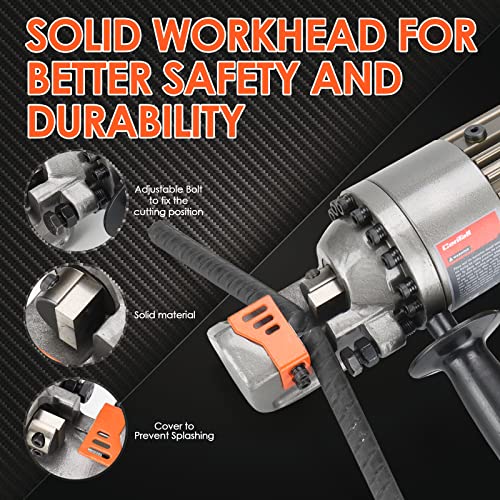 Image of 5 /8 inch Electric Hydraulic Rebar Cutter 1-1.5s Cutting Speed Portable Rebar Cutter Cutting Rebar 4-16mm 1000w 120v /60hz RC16A (Grey + Orange)