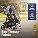 IntiMom Stroller Sun Shade - Universal UV Protection Cover for Strollers Sunshade with See Through, Clip-On Sun Blocker, Sun Shield for Baby, Breathable Adjustable Fit, Full Coverage, L Black