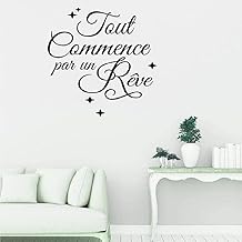 Modish Stickers Dreams Wall Decal French Quotes Vinyl Wall Stickers Lettering Bedroom Office Interior Decor Inspirational Wall Art Sticker 42X42Cm Exquisite Wall Decoration Stickers
