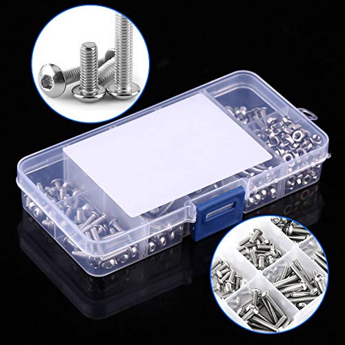 340 Pcs Hex Socket Screws, M3 Bolt and Nuts Set, Stainless Steel SS304 Button Head Hex Socket Screw Bolt Nut Assortment Kit - Image 2