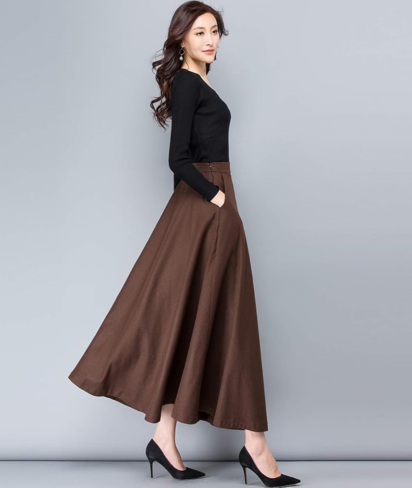 andmary Mel gather skirt プリーツロングスカート