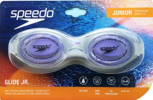 Speedo Junior Swim Goggles - Glide Jr - Clear with Tinted Lenses - Ages 6-14