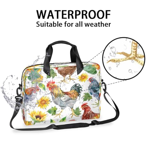 Maletín para laptop 15.6-16 pulgadas con diseño Rooster Sunflower miniatura 3