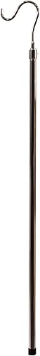 SSWBasics Gancho cromado para ropa, poste de gancho cromado duradero, gancho ajustable de alto alcance para ropa, poste de gancho de metal