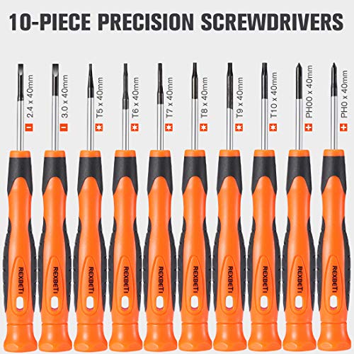 REXBETI Magnetic Screwdriver Set, 63 in 1 Multifunctional Repair Tool Kit with Slotted Phillips Screwdrivers, Precision Screwdrivers, Inch Metric Folding Allen Wrench Set and Screwdriver Bits