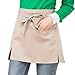 Nanxson Unisex Bistro Chef Delantal de Cintura Corta Cocina Hotel Servicio de Comida Uniforme sólido CF3019 (Beige)