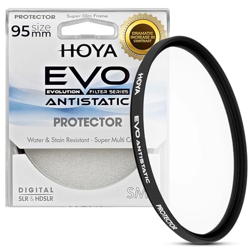 Hoya EVO Antistatic 95 mm Lens Filter — Premium Optical Glass w/ 16-Layer SMC Lens Protector for 99.8% Light Transmission, 5mm Thick, Dust & Scratch-Resistant, Water Repellent for Clear Image Quality