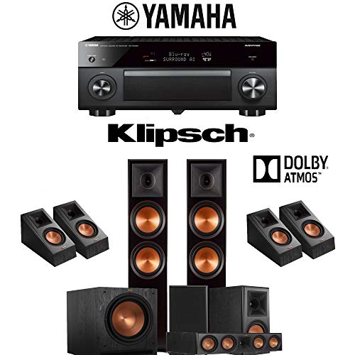 Klipsch RP-8000F 5.1.4-Ch Dolby Atmos Reference Premiere Home Theater Speaker System with Yamaha