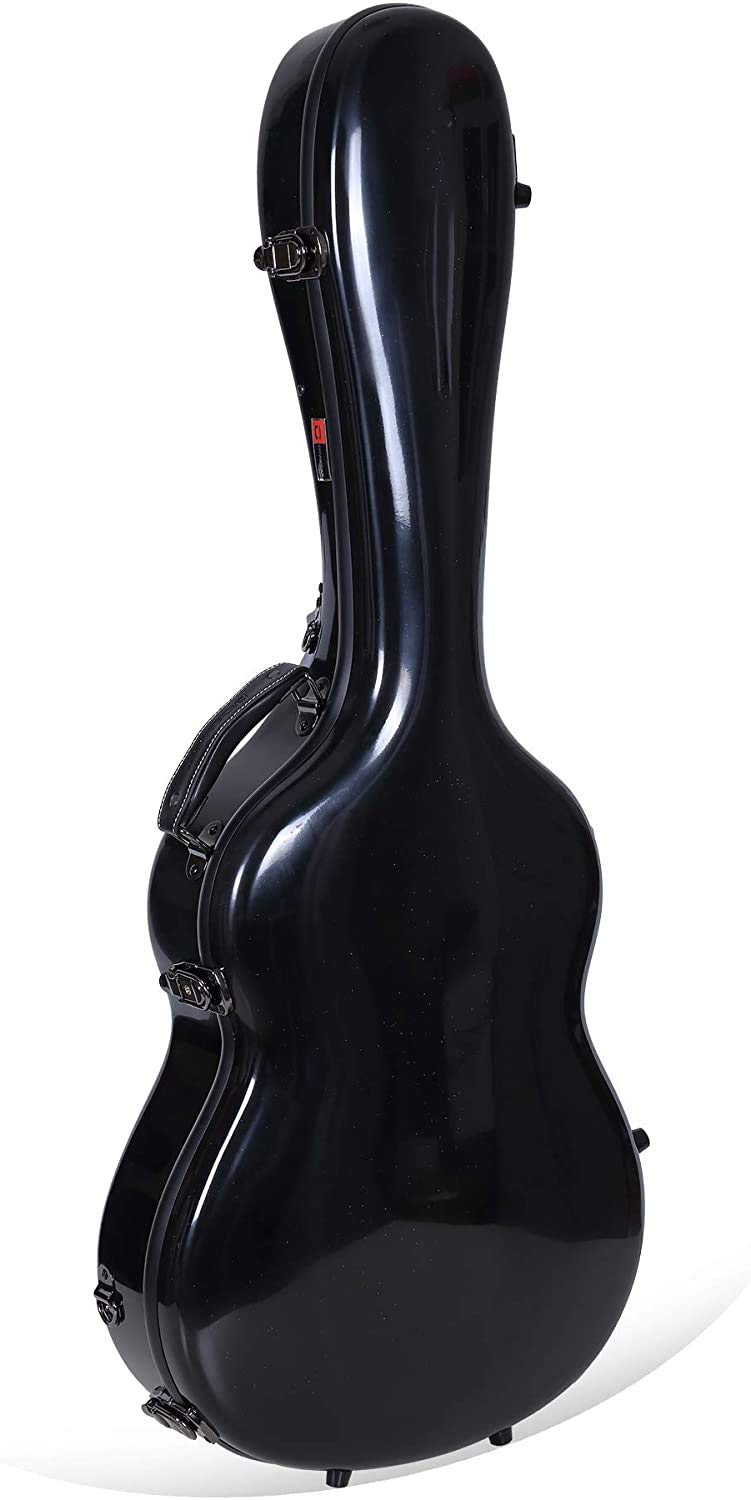 Crossrock Deluxe en Fibre de Verre pour Guitare Classique, Pleine Taille 4/4 - Noir (CRF2021CBK)