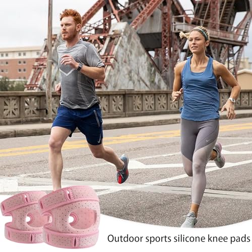 AUNGCSHE Kniebandage Männer Damen, Verstellbare Wellneekniebandage, Wellness Kniebandage, Atmungsaktive Knie Schiene für Arthritis, Springerknie, Pain Relief Knee Braces(Rosa)