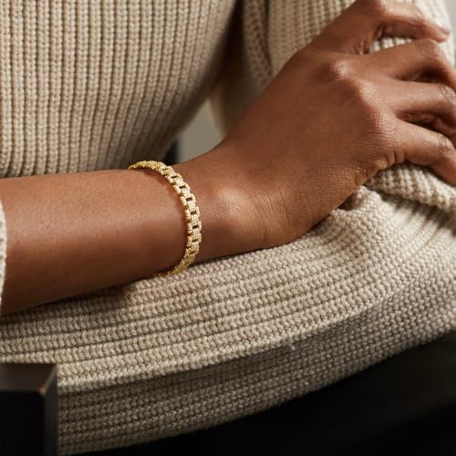 KELORIS PATH Gold Cuff Bracelets for Women, 14k Gold Plated Open Twisted Adjustable CZ Cuff Bangles Dainty Jewelry Gifts3