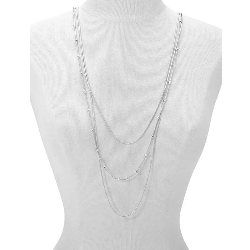 COLORFUL BLING Multilayer Choker Long Chain Tassel Pendant Necklace for Women Beads Necklace Long Bar Charm Chain Jewelry3