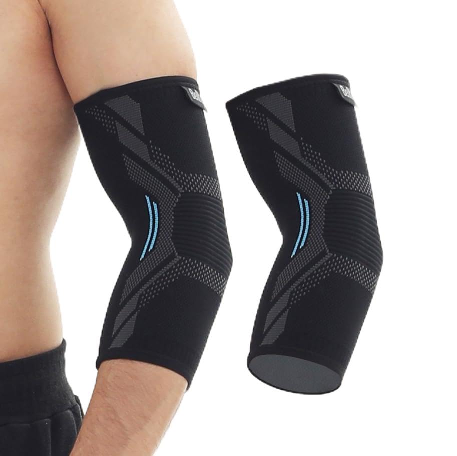 belltop 2 x Coderas de compresión. Coderas epicondilitis. Manga elástica de tejido 3D, antideslizante y transpirable. Coderas gym, codo de tenista y golfista y artritis. Codera tendinitis (S)