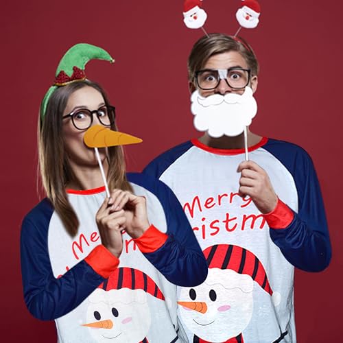 Tphon Christmas Couple Pajamas Sets Matching Christmas Pjs Long Sleeve Holiday Sleepwear(M)4