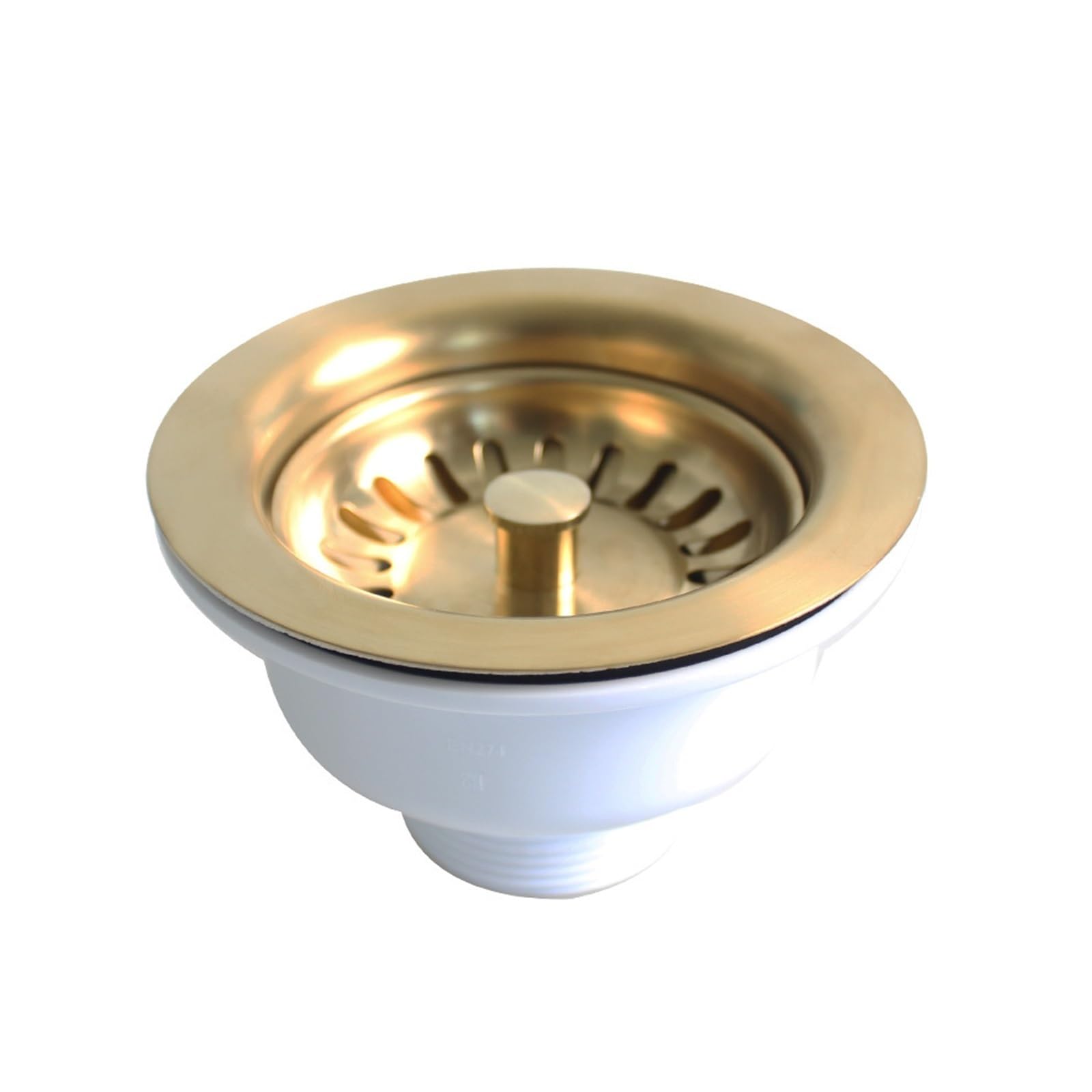 Sink Strainer 114mm Brushed Gold Sink Strainer, SUS304 Drain Kit(Brushed Gold)