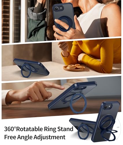 Coque iPhone SE 4 avec support bleu pour regarder vos vidéos en mains libres
