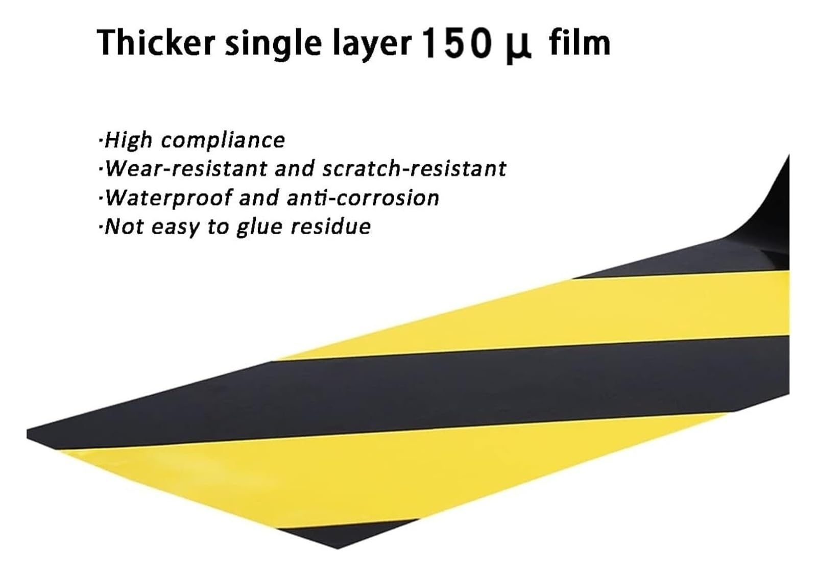Ruban de marquage au sol, ruban d'avertissement de danger jaune, ruban adhésif de marquage for barrière, 20 mm à 150 mm, 9 couleurs, 33 m(White,50MM x 33Meter)